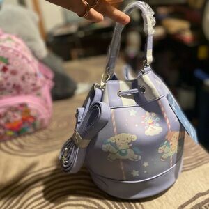 Lavender Bucket Bag with Cute cinnamon roll